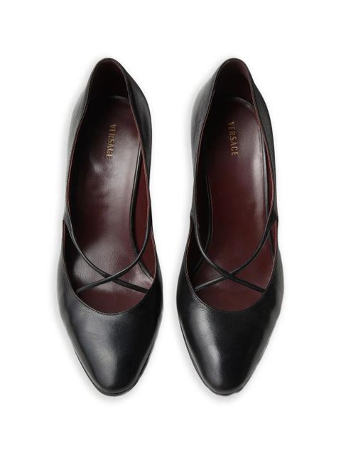 Versace criss-cross medallion pumps - Black