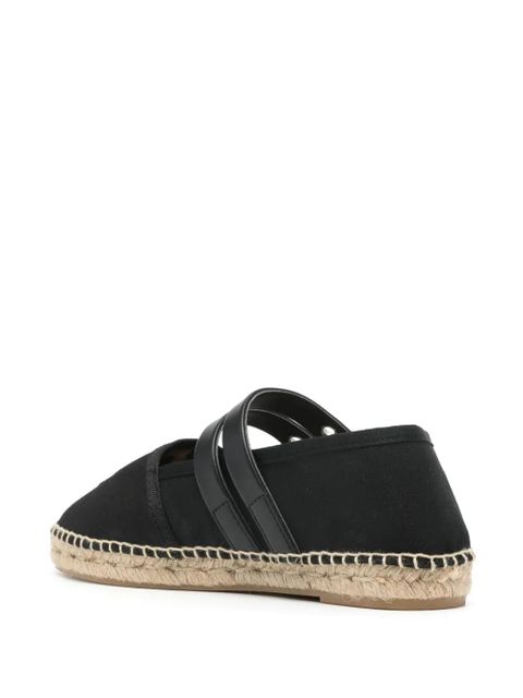 GANNI logo-embossed espadrilles - Black