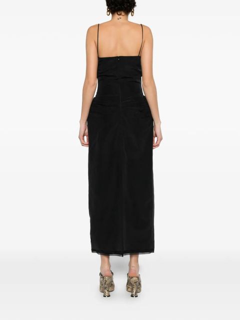 Magda Butrym lace-trim draped midi dress - Black