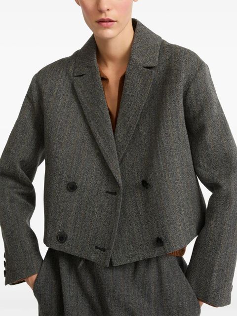 Yves Salomon notched lapel jacket - Grey