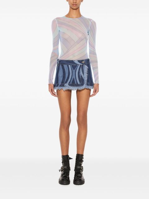 PUCCI Marmo-print denim mini skirt - Blue - zdjęcie produktu nr 2
