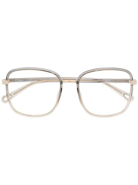 Chloé Eyewear oversize rounded-square frames - Gold - zdjęcie produktu nr 1