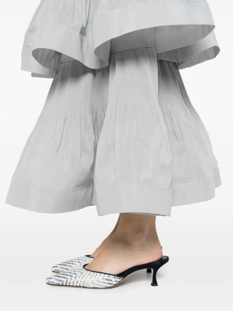 ZIMMERMANN pleated tired midi skirt - Blue