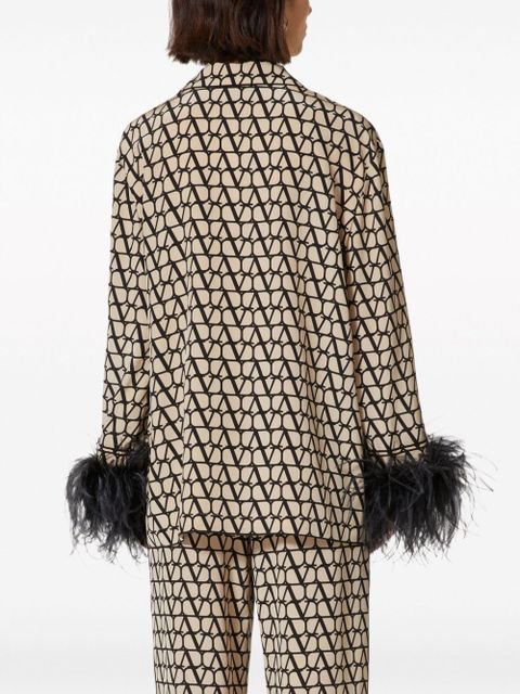 Valentino Garavani Toile Iconographe crepe-de-chine blouse - Neutrals