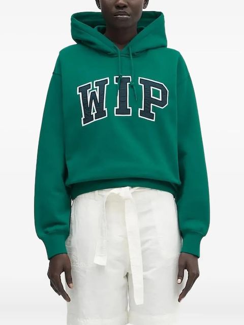 Carhartt WIP ribbed logo-embroidered hoodie - Green - zdjęcie produktu nr 1