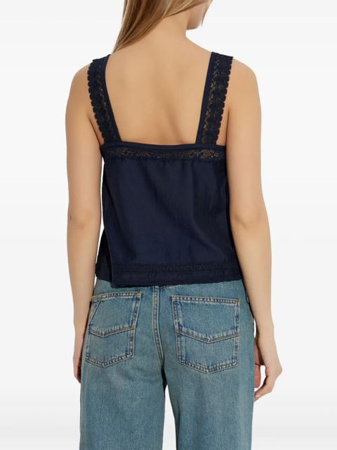 Zadig&Voltaire lace-trimmed tank top - Blue