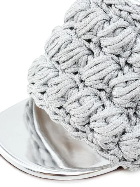 JW Anderson 90mm braided heeled sandals - Silver