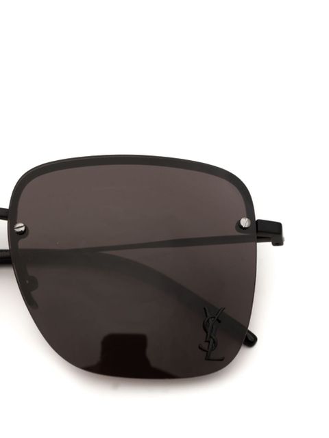 Saint Laurent Cassandre-plaque sunglasses - Black