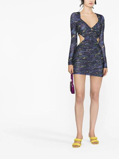 ROTATE BIRGER CHRISTENSEN ruched cut-out minidress - Blue - zdjęcie produktu nr 2