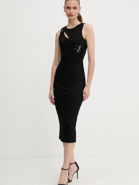 Versace Jeans Couture sukienka kolor czarny midi dopasowana 79HAO908 J0092 - zdjęcie produktu nr 1