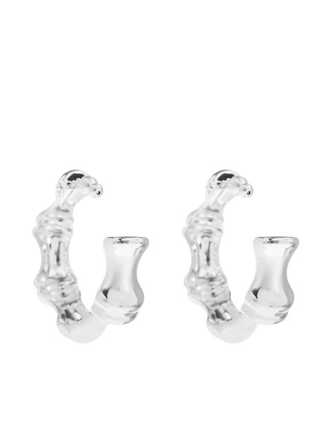 Cult Gaia bamboo-shaped hoop earrings - Silver - zdjęcie produktu nr 1