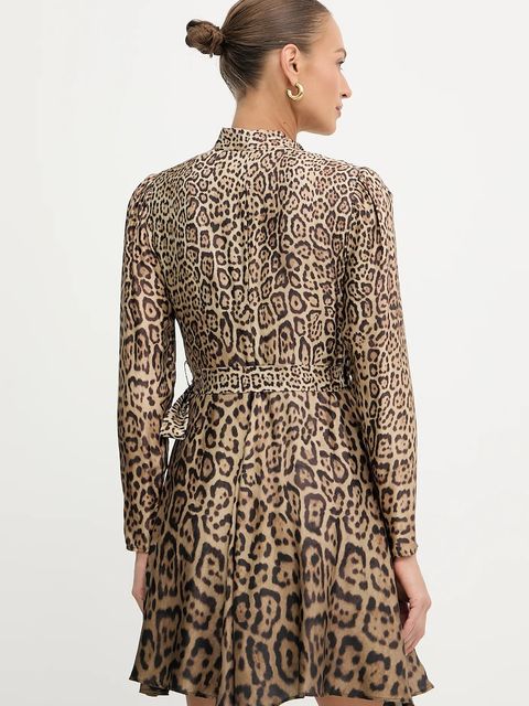 Marciano by Guess sukienka ALANIS kolor brązowy mini rozkloszowana 5YGK28 7298A