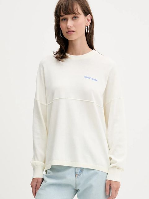 Guess Jeans sweter bawełniany damski kolor beżowy lekki W5YR34 Z3HM1 - zdjęcie produktu nr 1