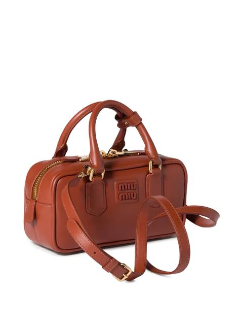 Miu Miu Arcadie logo tote bag - Brown