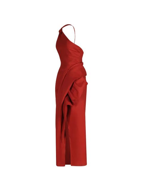 Johanna Ortiz Salsero one-shoulder ruffled midi dress - Red