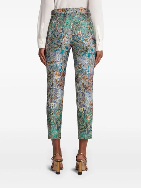 ETRO floral-jacquard cigarette trousers - Blue - zdjęcie produktu nr 2