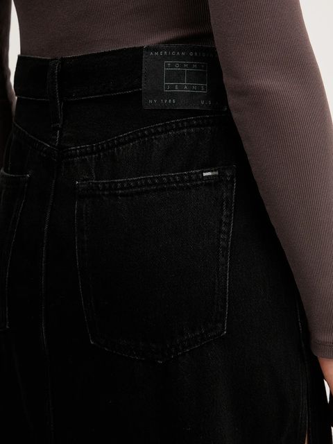 Tommy Jeans spódnica jeansowa kolor czarny maxi prosta DW0DW22119