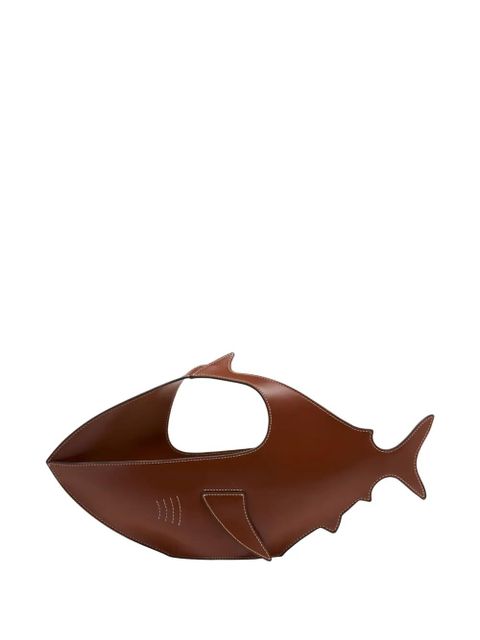 STAUD Shark leather tote bag - Brown - zdjęcie produktu nr 1