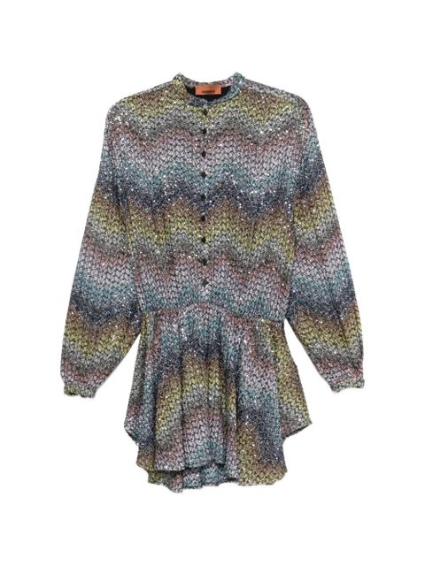 Missoni zigzag sequin-embellished mini dress - Blue - zdjęcie produktu nr 1