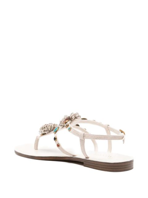 TWINSET flower-embellished sandals - Neutrals