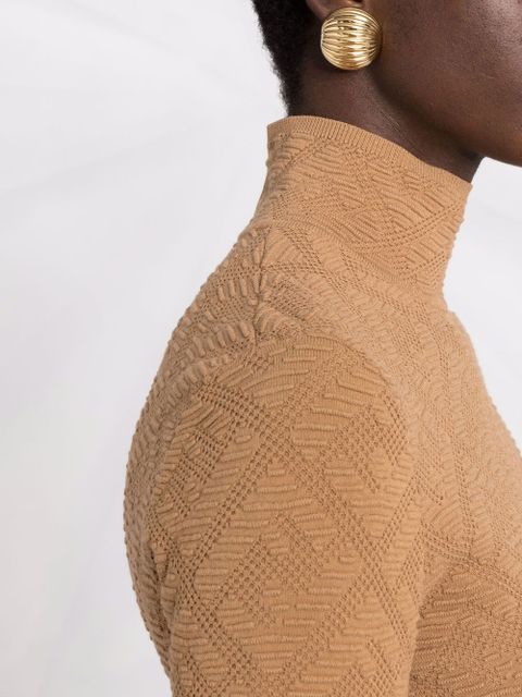 Fendi argyle knit mock neck top - Neutrals