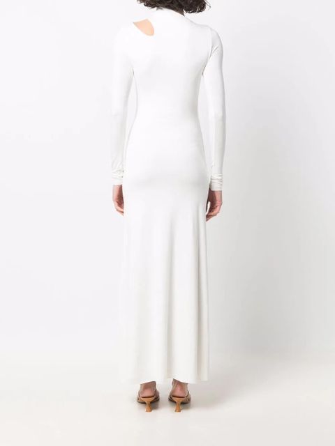 MANURÍ cut-out detail long-sleeve dress - White
