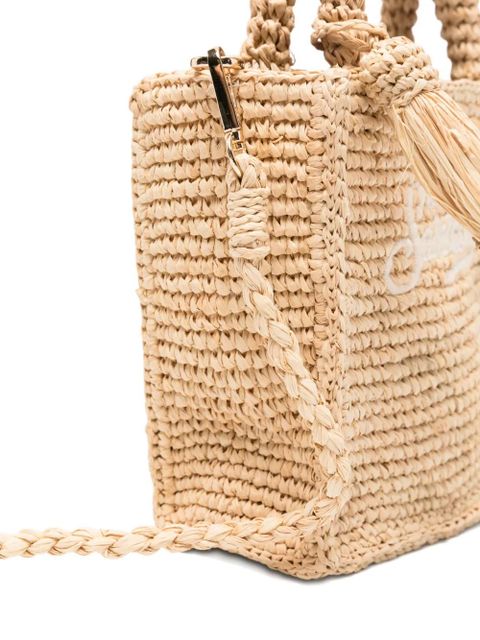 MC2 Saint Barth embroidered raffia tote bag - Neutrals