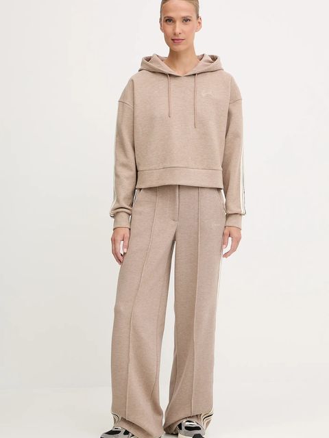 Guess bluza z domieszką wełny MURIEL damska kolor beżowy z kapturem z aplikacją V5BQ14 KCX52 - zdjęcie produktu nr 2