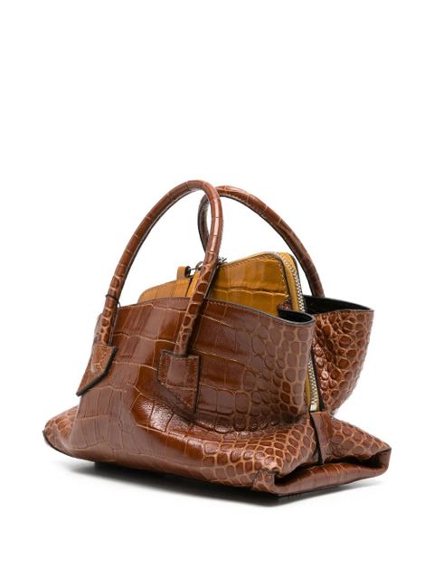 The Attico mini Le Passeggiata tote bag - Brown