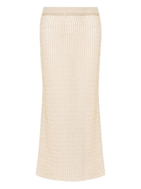 Maison Margiela ribbed-knit midi skirt - Neutrals - zdjęcie produktu nr 1