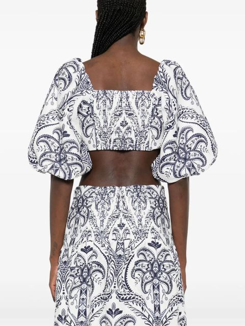 FARM Rio tropical cameo top - White