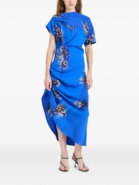 Proenza Schouler Antonella printed draped midi dress - Blue - zdjęcie produktu nr 2
