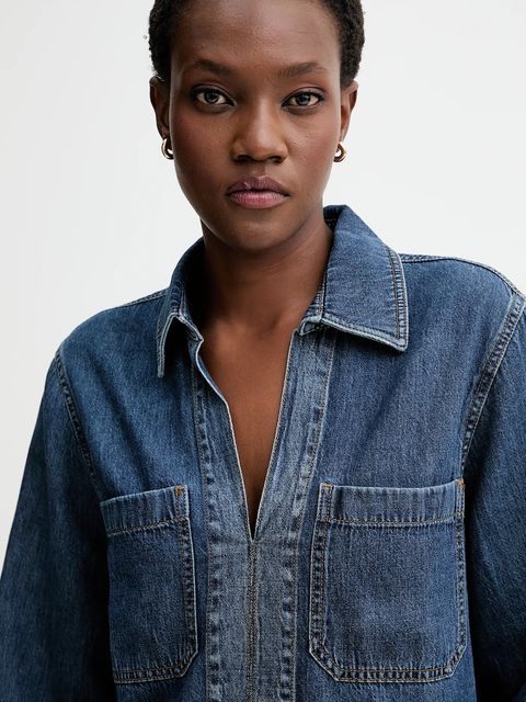 Rag & Bone bluzka jeansowa damska kolor niebieski gładka RJ0525FSUKE