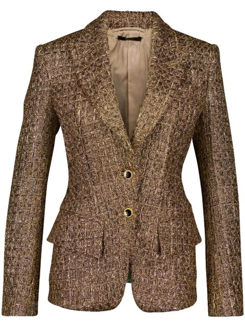 TOM FORD tweed single-breasted blazer - Gold - zdjęcie produktu nr 1