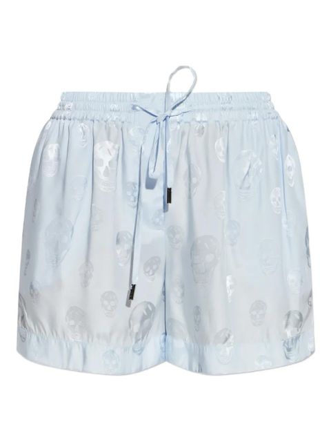 Alexander McQueen skull-print drawstring shorts - Blue - zdjęcie produktu nr 1