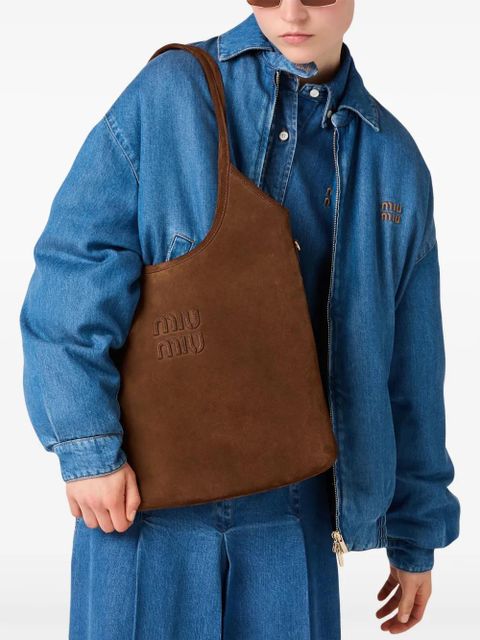 Miu Miu Ivy suede tote bag - Brown
