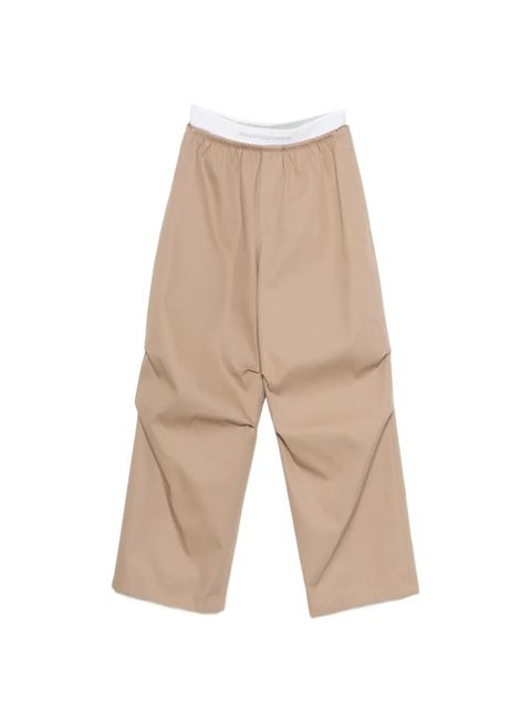 Alexander Wang double-layer logo-waistband trousers - Neutrals