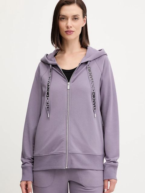 Dkny bluza damska kolor fioletowy z kapturem gładka DP5J9510 - zdjęcie produktu nr 1