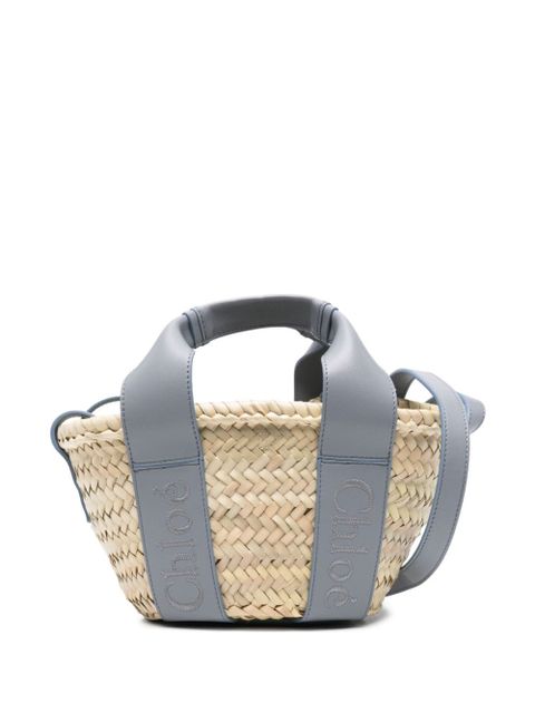 Chloé small Sense raffia tote bag - Neutrals