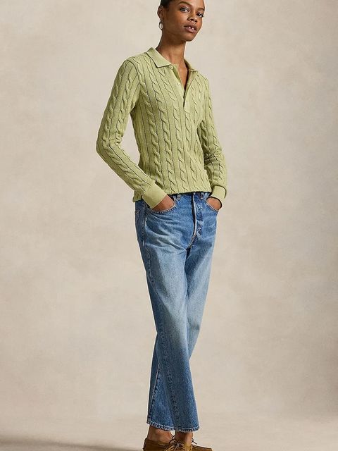 Polo Ralph Lauren sweter bawełniany damskie kolor zielony lekki 211959100