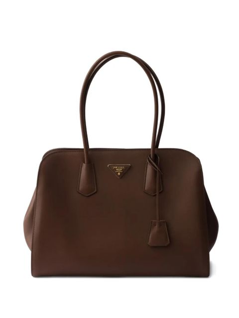 Prada large leather tote bag - Brown - zdjęcie produktu nr 1