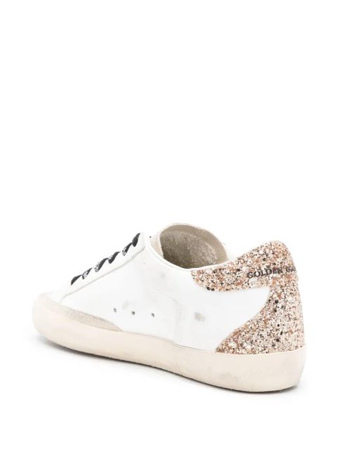 Golden Goose Super-Star glittered sneakers - White