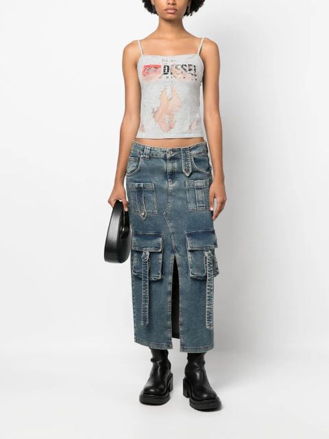 Diesel T-Hoper-Devo semi-sheer construction tank top - Grey - zdjęcie produktu nr 2