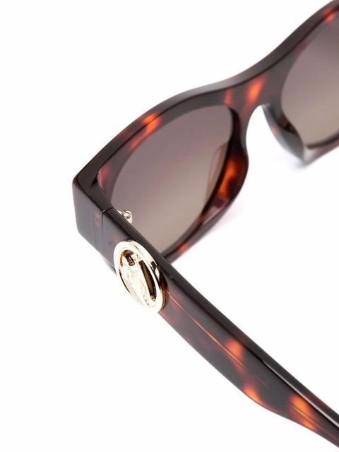Lanvin tortoiseshell-effect logo-plaque sunglasses - Brown