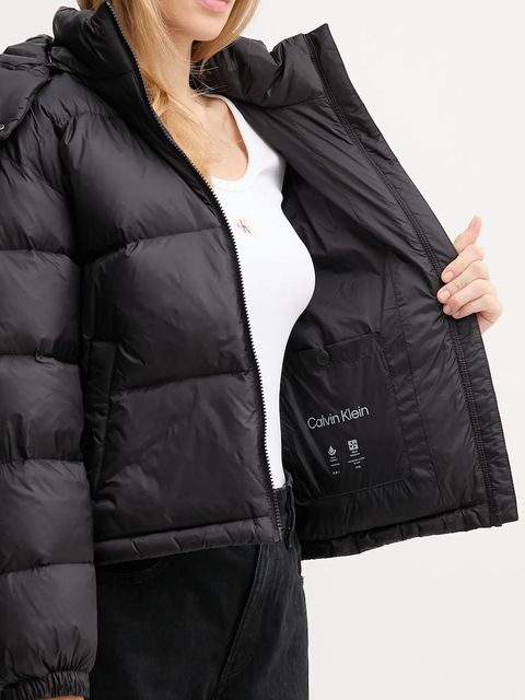 Calvin Klein Jeans kurtka puchowa kolor czarny zimowa oversize LV047D501G