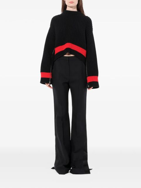 Alexander McQueen zipped sleeves chunky knit sweater - Black - zdjęcie produktu nr 2