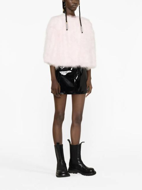 Yves Salomon round-neck open-front jacket - Pink