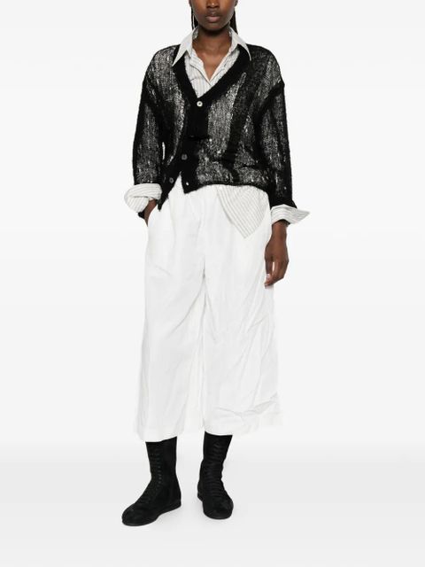 Comme Des Garçons elasticated-waistband wide-leg trousers - White - zdjęcie produktu nr 2