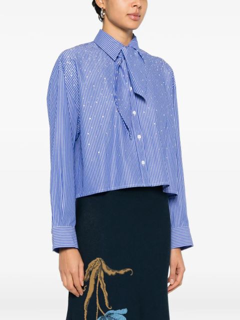 Maje striped beaded shirt - Blue