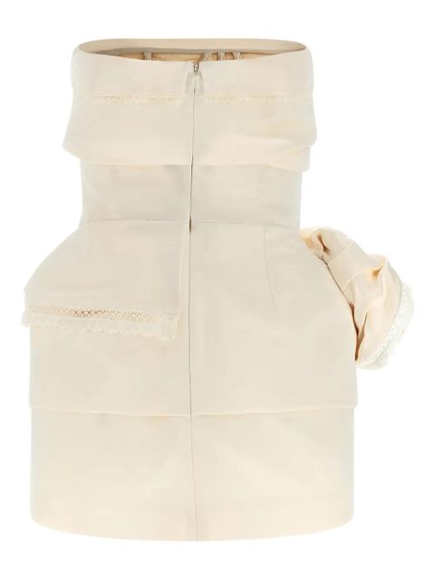 Magda Butrym lace draped flower mini dress - Neutrals